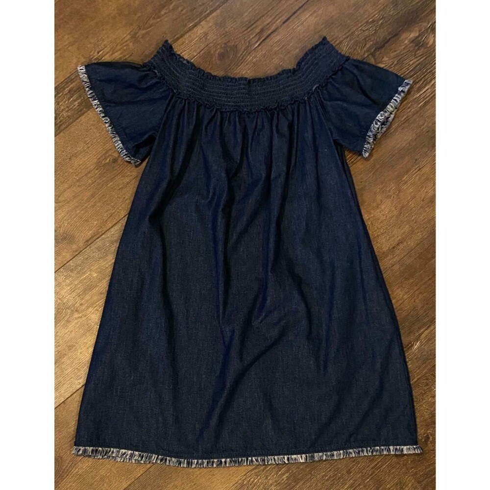 Nicole Miller New York Denim Shift Dress WITH STRAPS Sz 12